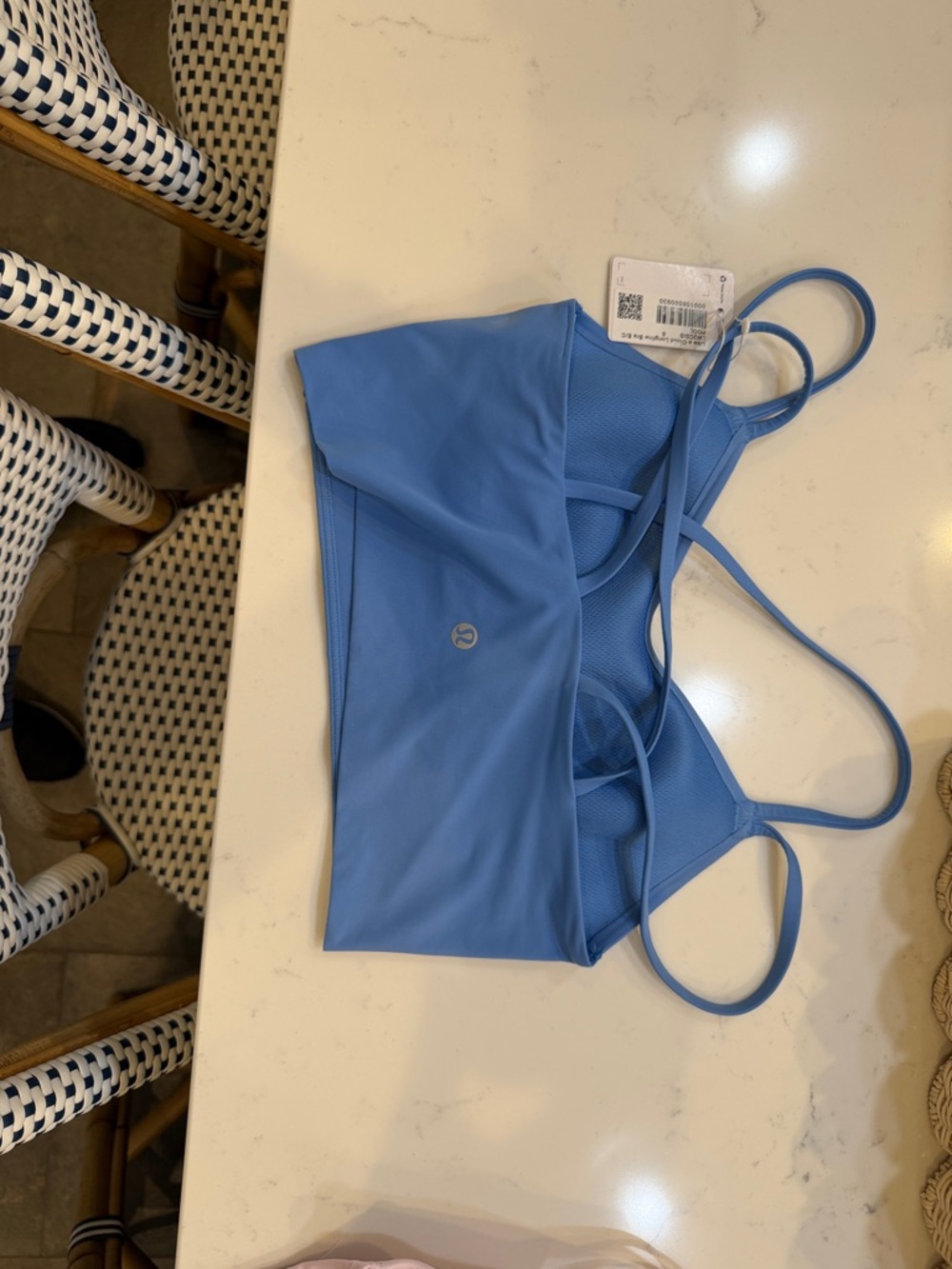 lululemon blue double-strap sports bra